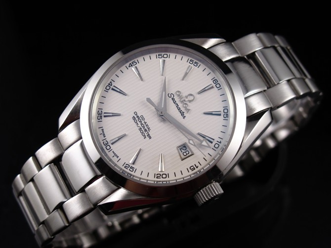 Omega Sea-Master OM6237 Automatic-White Dial-Gormment Markers-Brushed Stainless Steel Strap