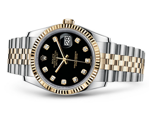 Rolex Datejust 116233-0158 Swiss Automatic Watch Black Dial Jubilee Bracelet 36MM