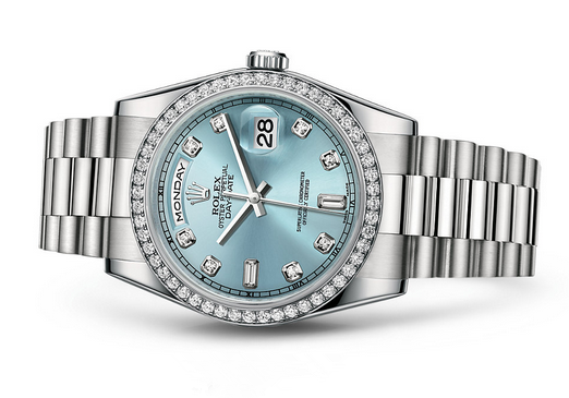 Rolex Day-Date 118346 Swiss Automatic Watch Ice-Blue Dial 36MM