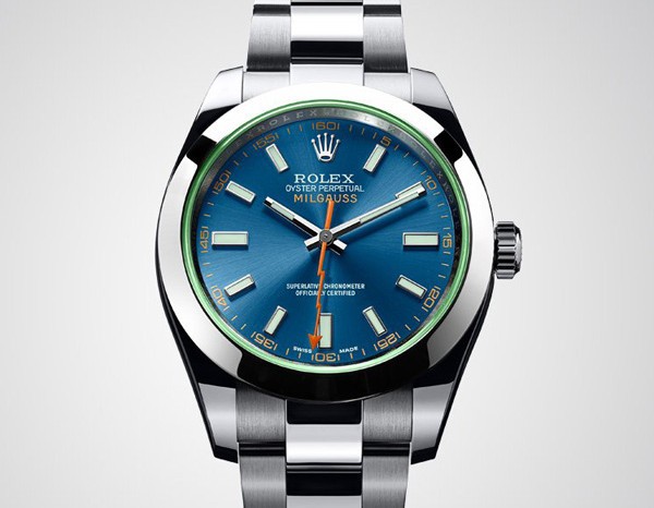 Rolex Milguass 116400GV-1 Automatic-Blue Dial Index Hour Markers-Stainless Steel Oyster Bracelet