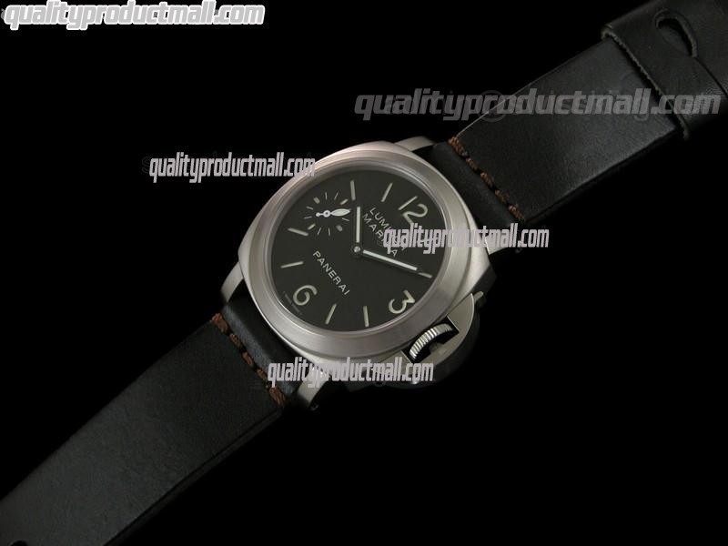 Panerai PAM177 Titanium Handwound Watch - Black Leather Strap