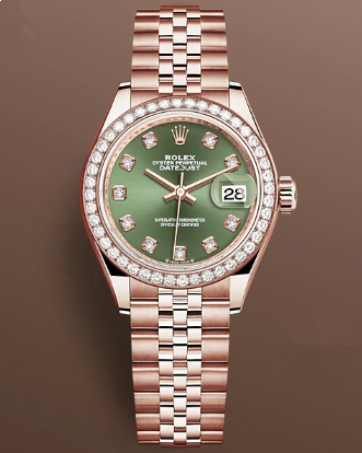 Rolex Lady-Datejust 279135rbr-0015 Automatic Watch Olive Green Dial 28mm