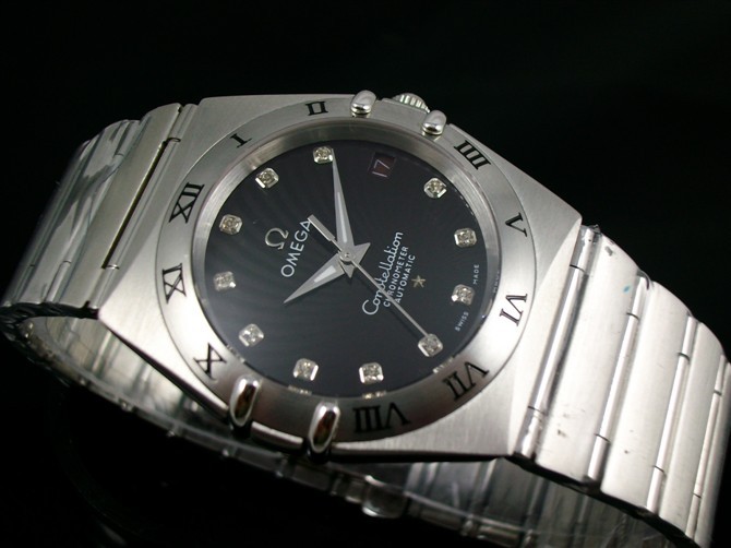 Omega Constellation OM6260 Automatic-Black Dial-Stainless Steel TT Linked Strap