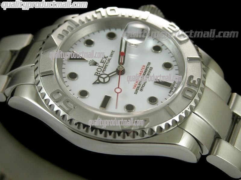 Rolex Yachtmaster II  Swiss ETA-White Dial White Dot markers-Stainless Steel Oyster Strap