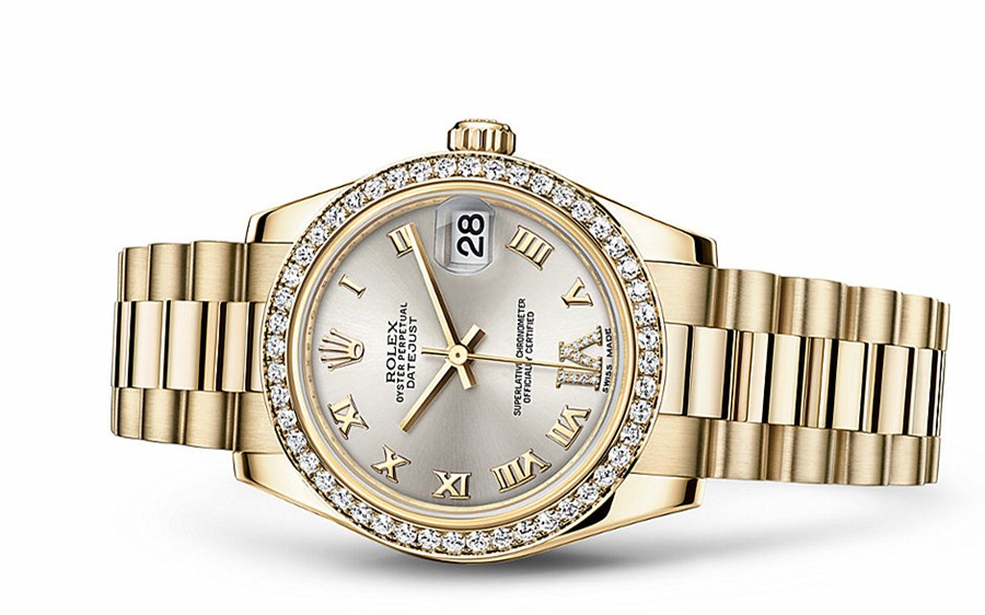 Rolex Datejust Ladies 178288-0056 Swiss Automatic Yellow Gold Silver Dial 31MM