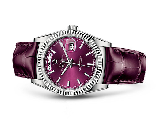 Rolex Day-Date Swiss Automatic Watch Wine Red Dial 36MM