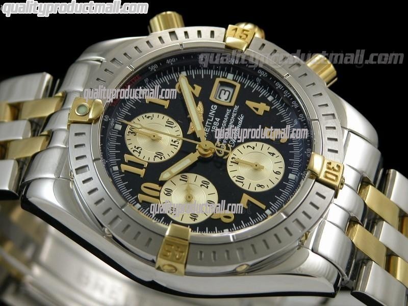 Breitling Choromat Evoluliton V3 Chronograh - Black Dial - Bi Tone - Numerals