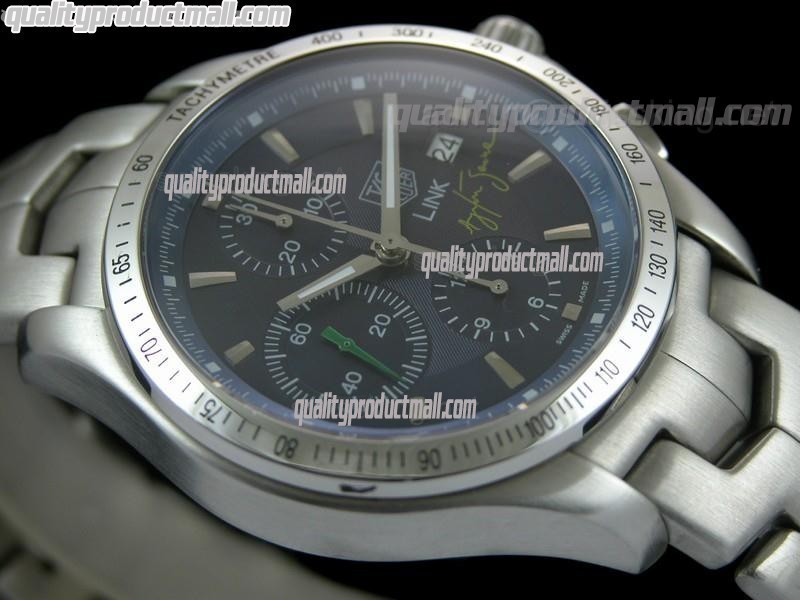 Tag Heuer Link Automatic 200M Ayrton Senna Chronograph-Blue Dial-Brushed Stainless Steel Bracelet