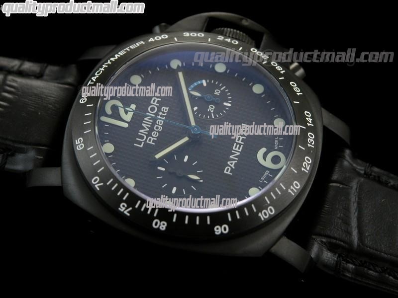 Panerai PAM308 Regetta Yacht Challenge Chronograph - Black Leather Strap