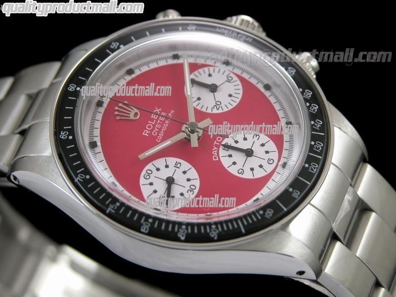 Rolex Daytona Paul Newman Chronograph-Red Dial White Subdials-Black Bezel-Stainless Steel Oyster Bracelet