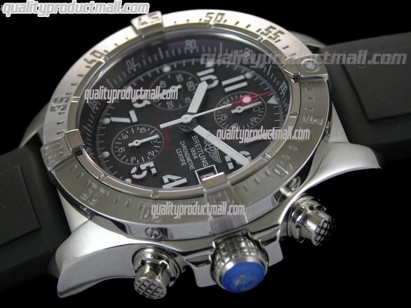 Breitling Skyland Avenger Chronograph-Blue Dial Blue Subdials-Diver's Rubber Strap