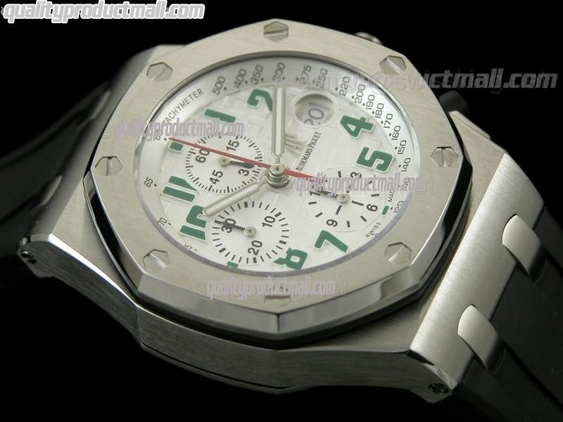 Audemars Piguet Royal Oak Pride of Mexico Limited Edition Chronograph-White Checkered Dial-Black Rubber Bracelet