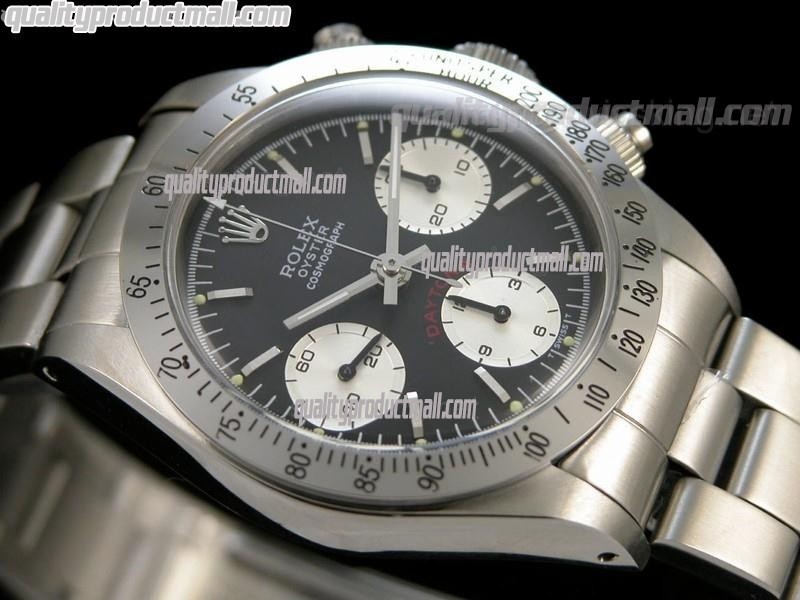 Rolex Daytona Paul Newman Chronograph-Black Dial White Subdials-White Inner-Stainless Steel Oyster Bracelet