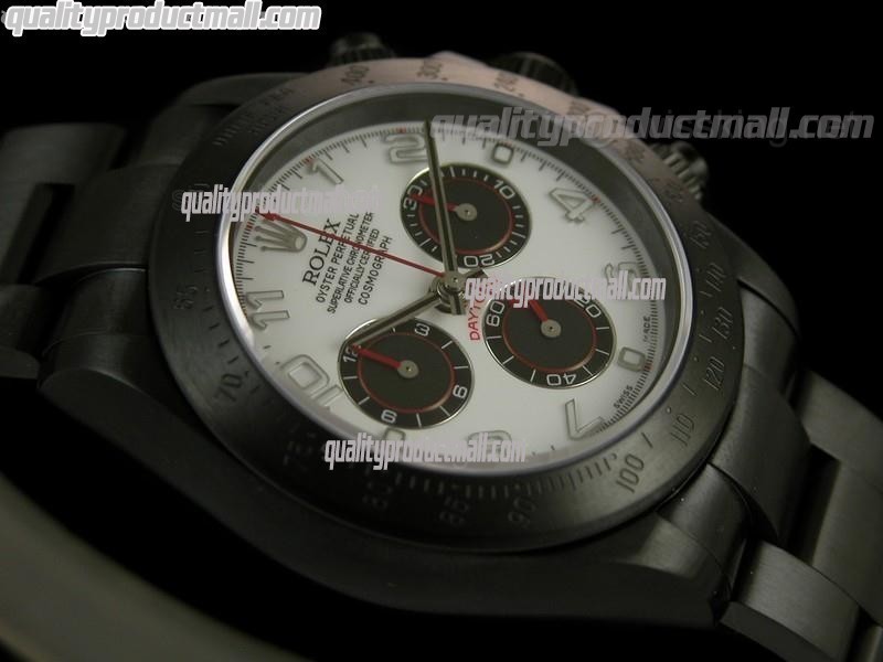 Rolex Daytona Pro Hunter Numeral-White Dial-Black PVD Stainless Steel Oyster Strap
