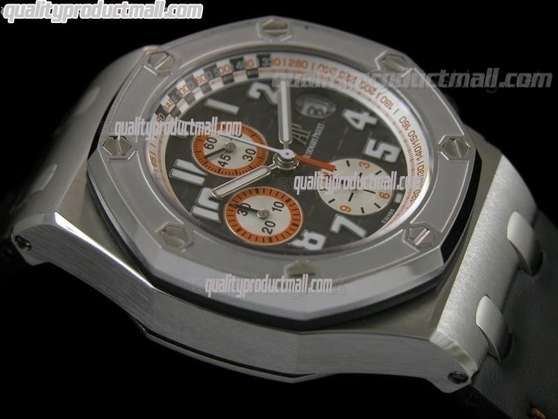 Audemars Piguet Royal Oak Belgium National Classic Tour 2010 Limited Edition-Grey Checkered Dial-Black Leather Strap