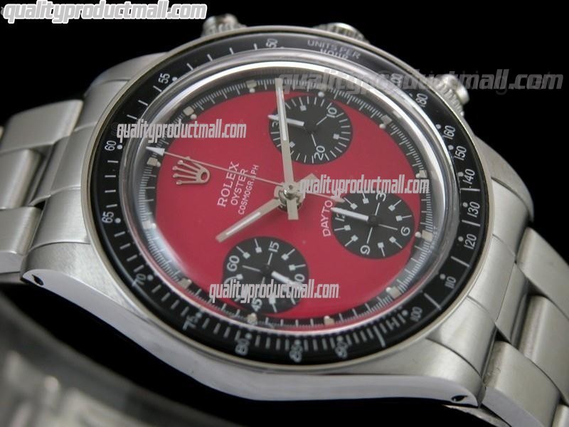 Rolex Daytona Paul Newman Chronograph-Red Dial Black Subdials-Black Bezel-Stainless Steel Oyster Bracelet