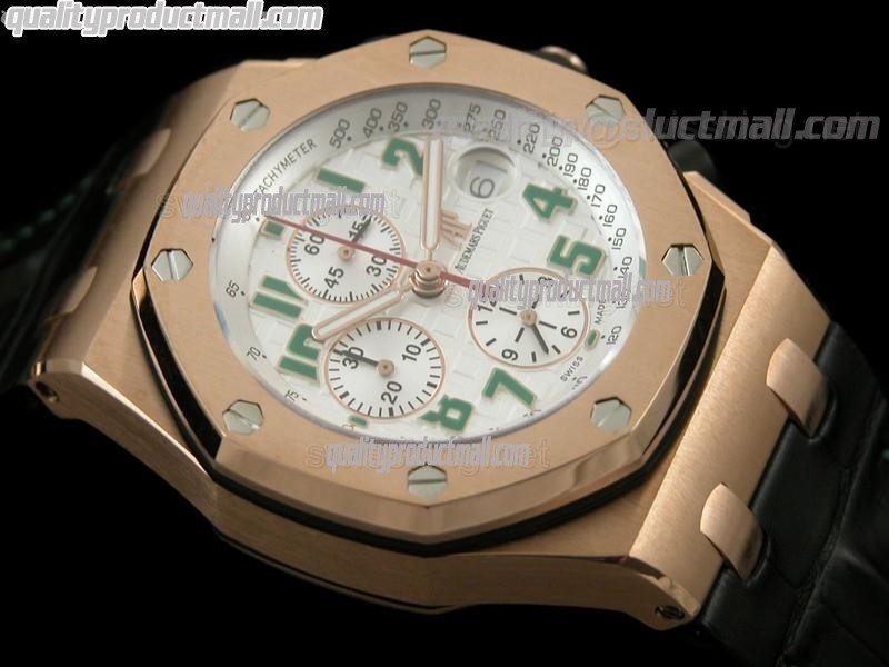 Audemars Piguet Royal Oak Pride of Mexico Limited Edition Chronograph 18K Rose Gold-White Checkered Dial-Black Leather Strap