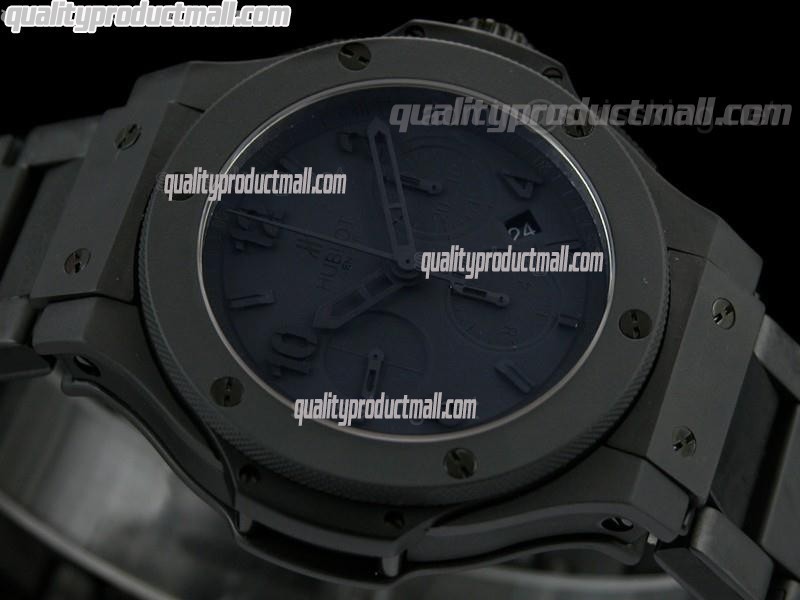 Hublot Big Bang All Black II Limited Edition Chronograph-All Black Dial Numeral Hour Markers-Malte Ceramic Bracelet