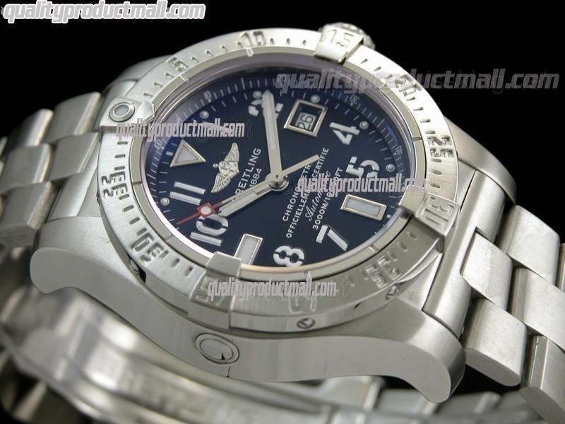 Breitling Avenger Seawof Ultimate Automatic Watch-Blue Dial Numeral Hour Markers-Stainless Steel Bracelet 