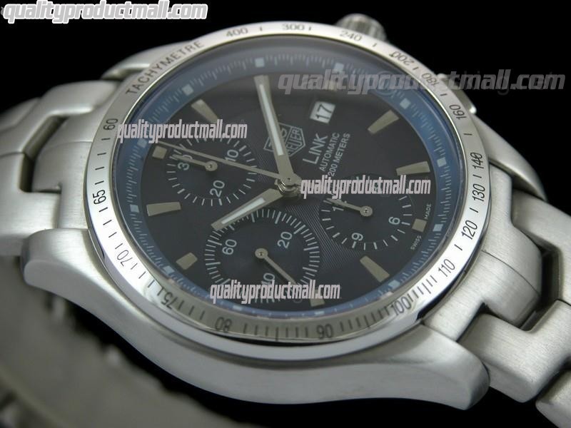 Tag Heuer Link Automatic 200M Chronograph-Blue Dial-Brushed Stainless Steel Bracelet