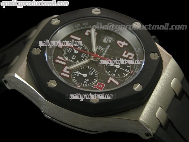 Audemars Piguet Royal Oak Orchard Limited Edition Chronograph-Grey Checkered Dial-Black Rubber Strap