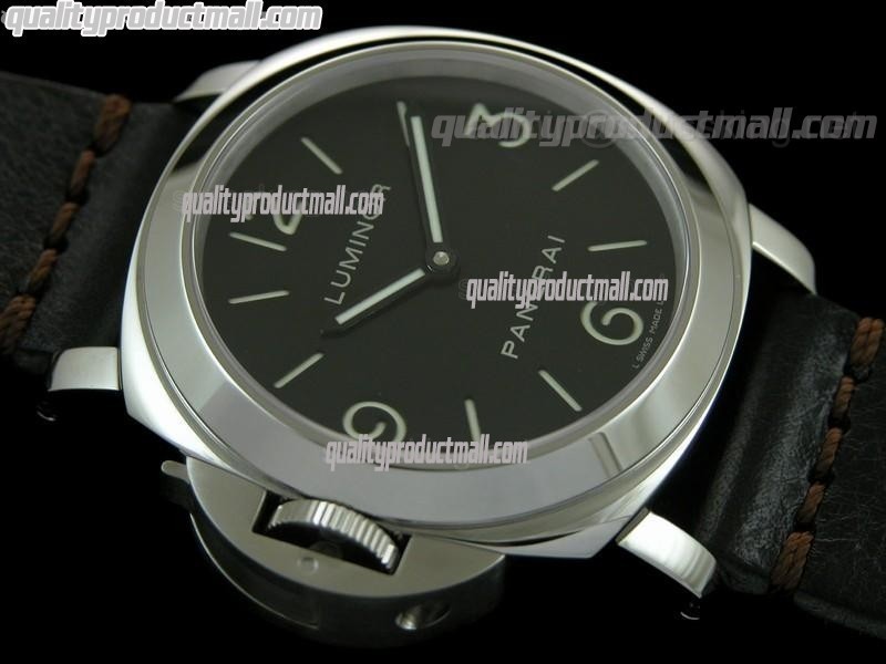 Panerai Luminor Daylight PAM219 Left hand Edition Hand wound watch-Black Dial/Subdials-Black Leather Strap 