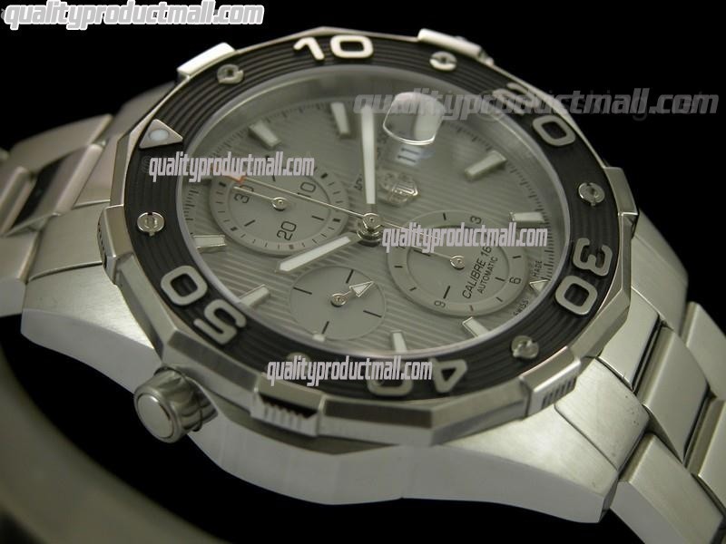 Tag Heuer Aquaracer 500M Chronograph-Grey Dial-Stainless Steel Link Strap