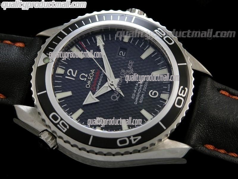 Omega Sea-Master Automatic- Black Dial Black Bezel-Numeral markers-Black Leather Strap