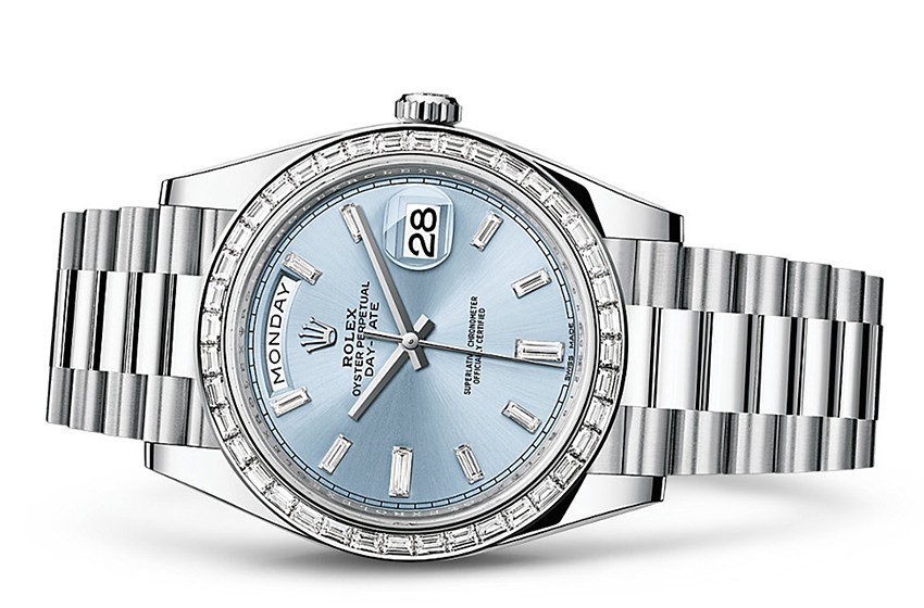 Rolex Day-Date 228396TBR Swiss 3255 Automatic Watch Ice-Blue Dial 40MM