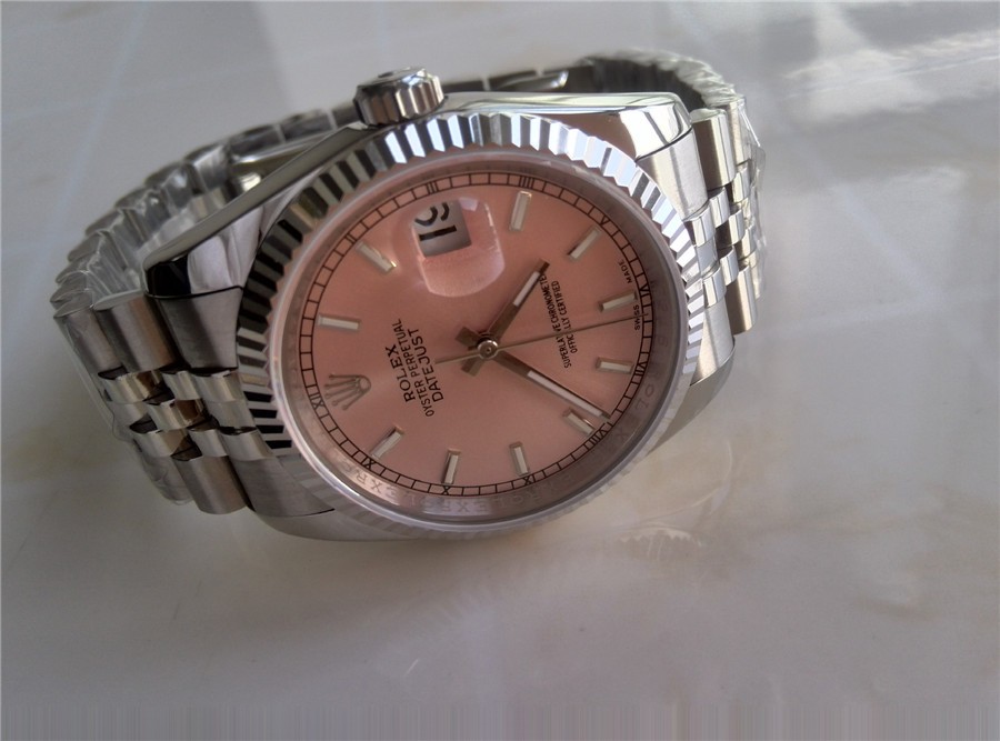 Rolex Datejust Swiss 3135 Automatic Watch Pink Dial 