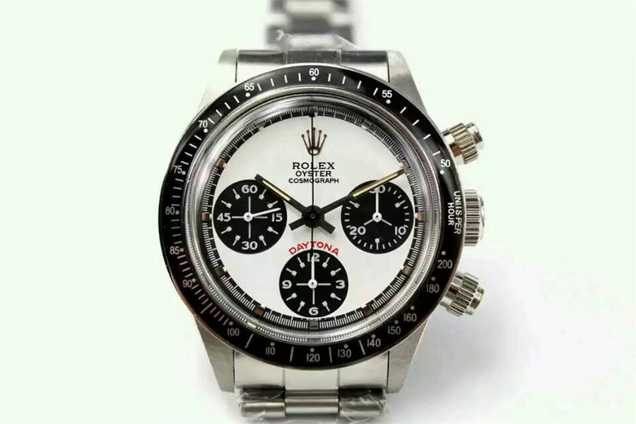 Rolex Daytona Paul Newman Chronograph-White Dial Black Subdials-Black Bezel-Stainless Steel Oyster Bracelet