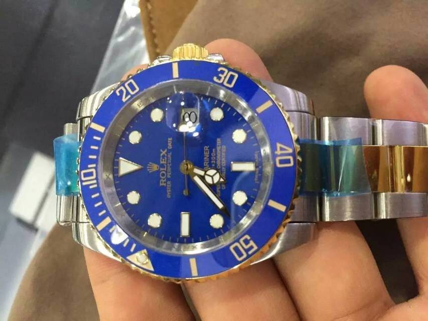 Rolex Submariner Swiss 3135 Automatic Watch Blue Dial 