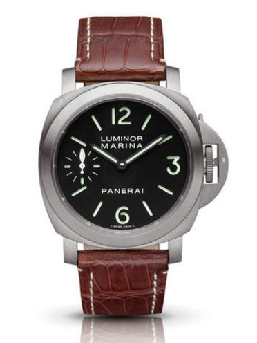 Panerai PAM177 Titanium Handwound Watch - Brown Leather Strap