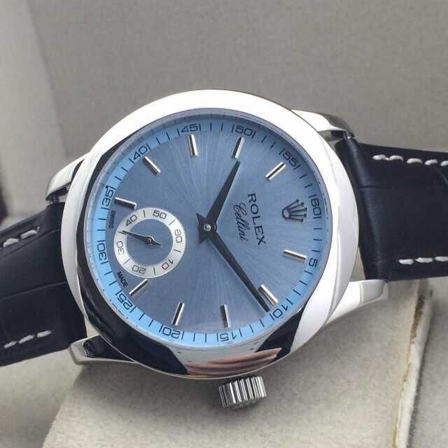 Rolex Cellini Swiss Automatic Watch-Small Seconds-Ice Blue Dial