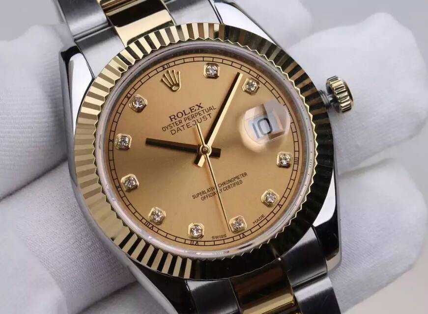 Rolex Datejust II 41mm Automatic Two Tone 18k Gold-Gold Dial Diamond Markers-Stainless Steel Jubilee Bracelet