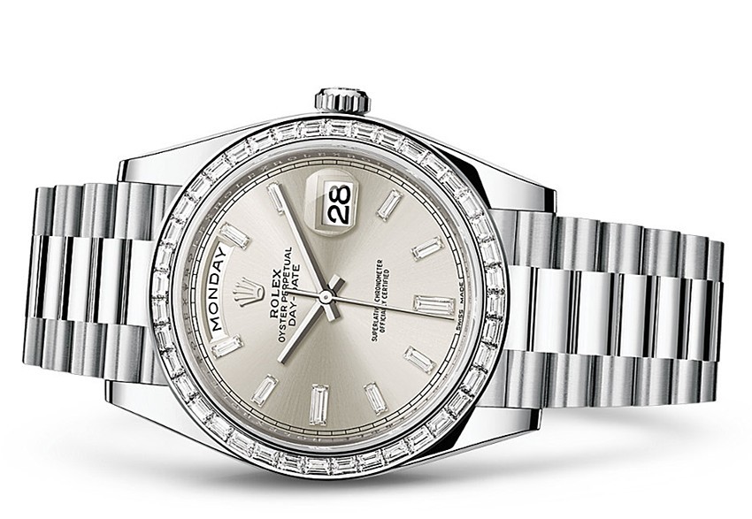 Rolex Day-Date 228396TBR Swiss 3255 Automatic Watch Silver Dial 40MM 