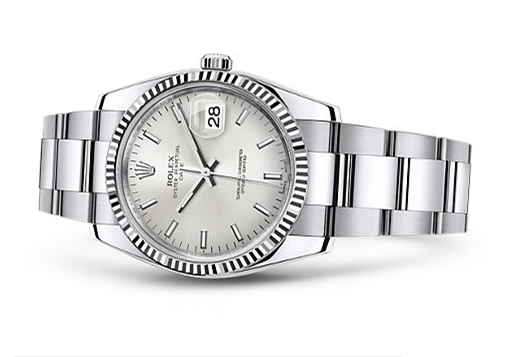 Rolex Oyster Perpetual Date Swiss Automatic Watch 34mm Rhodium Dial