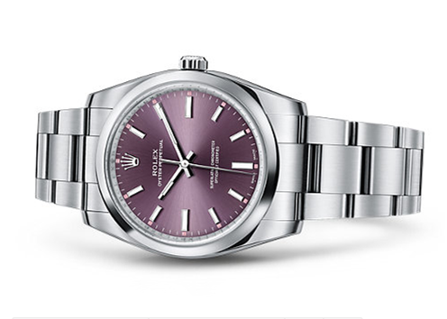 Rolex Oyster Perpetual Time Swiss Automatic Watch 34mm Purple Dial