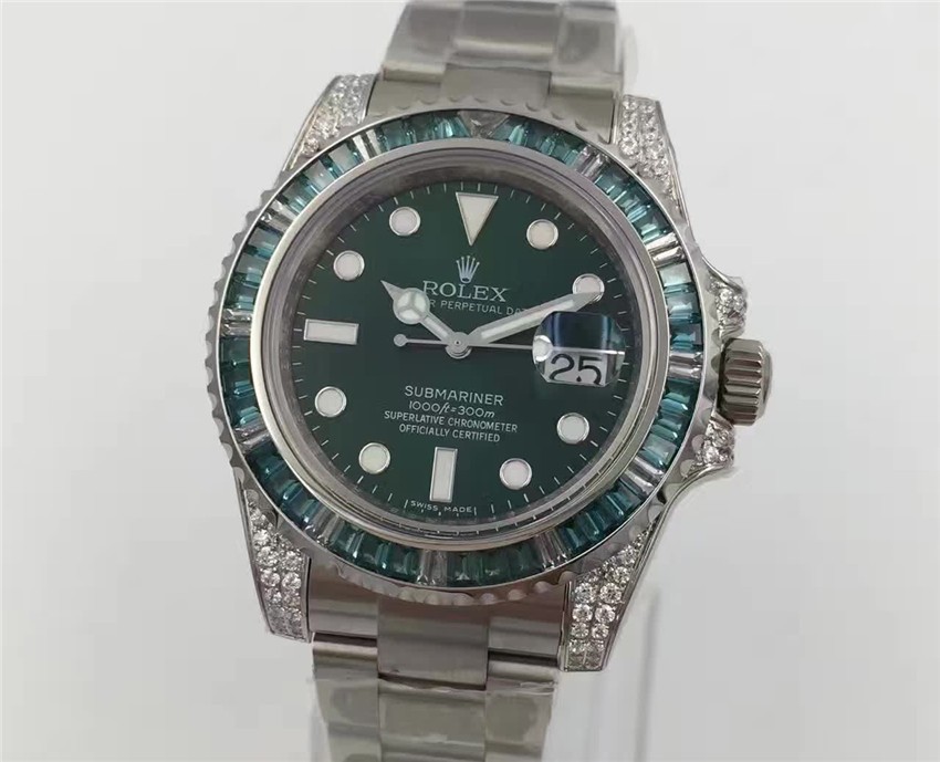 Rolex Submariner Swiss Automatic Diamonds Bezel (Clone)